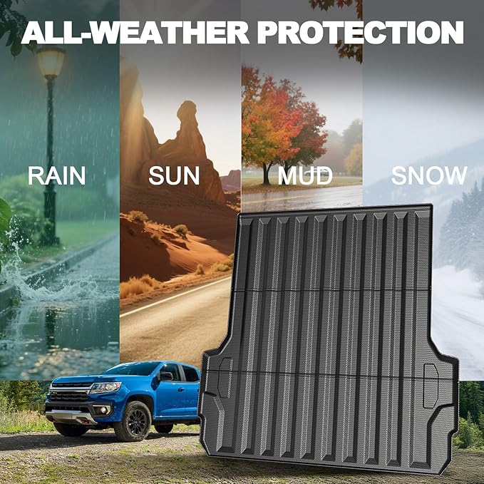 Truck Bed Mat 5FT for Chevy Colorado/GMC Canyon 2026 2025 2024 2023, All Weather TPE Heavy Duty Truck Mat Rear Bed Liner Cargo Mat for 2026 2025 Chevrolet Colorado Accessories