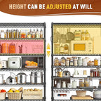 REIBII 71" H Metal Shelves 6 Tier Storage Shelves 1200LBS Adjustable Shelving Units and Wire Shelving Unit Storage Rack Shelf Metal Shelving, 71" H x 29" W x 14" D