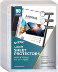 Sheet Protectors, 50 Count Clear Page Protectors for 3 Ring Binder, Top Loading Plastic Sleeves 8.5 x 11 inch