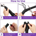 Cord Protectors from Pets No Chew 8.2ft 1/2inch, YCLYC Spilt Wire Protector Tubing Cable Sleeve, Black Cord Wrap Cable Organizer, Power Wire Organizers for Cords, Cable Management Under Desk, Computer