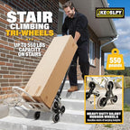 3 in 1 Industrial Convertible Hand Truck, Folding 1000 LBS Capacity Heavy Duty Platform Cart, Utility Aluminum Collapsible Moving Dolly with Stair Climbing Wheels, 3 Positions for Transport