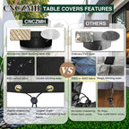 Heavy Duty Patio Furniture Covers Waterproof, 600D Round Outdoor Furniture Cover Waterproof for Sectional Sofa Couch, Outdoor Dining Table and Chair Set Covers 62"DIA x 28"H, Black