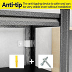 Storage Shelves, Garage Metal Shelving Unit, Adjustable, Double-Layer Column with Reinforced Ribs, Heavy-Duty, Capable of Bearing 3000 lbs, Suitable for Garage, Warehouse, Kitchen Storage