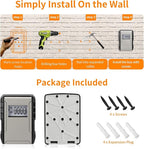 UPGRADE Extra Large Capacity Key Lock Box, Weatherproof Wall Mount Key Box for Car Keys, Fob, House Keys, Key Safe Security Storage Lock Box for Indoor, Outdoor, Garage, Garden, Store (2 Pack, Grey)