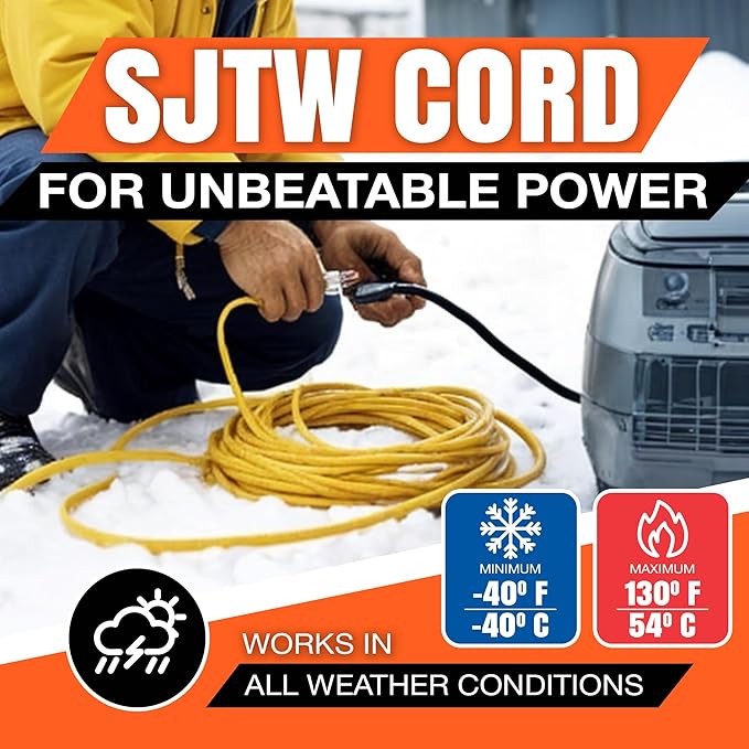 75ft Outdoor/Indoor Extension Cord 10/3 Gauge Ultra Heavy Duty 3 Prong SJTW, Waterproof, ETL Listed, Flexible Cold-Resistant Long Power Cord,15A 125V 1875W, Green by LifeSupplyUSA