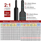 Chanzon 2:1 Ratio 2-3/8" (60mm) Heat Shrink Tubing 3.3Ft Roll (1M Total Length) Black Polyolefin Sleeving Wrap Shrinking 2 to 1 1pcs
