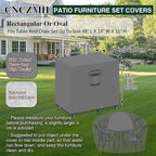 Heavy Duty Patio Furniture Covers Waterproof, 600D Outdoor Furniture Cover Waterproof for Sectional Sofa Couch, Outdoor Dining Table and Chair Set Covers 48''L x 24''W x 35''H, Grey
