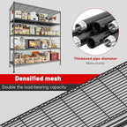 REIBII 45.8''W Steel Wire Shelving Unit, 5 Tier Adjustable Metal Storage Shelves for Kitchen Pantry Office Wire Rack Metal Shelving Unit for College Dorm School, 45.8" W x 71" H x 17.2" D 3PCS