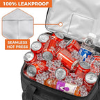 OPUX Soft Cooler Bag, Insulated Collapsible Lunch Cooler Tote for Men Work Camping Beach Travel, Portable Soft Sided Leakproof Waterproof Large Lunch Bag Box with Shoulder Strap 40 Cans, Black
