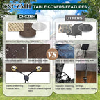 Heavy Duty Patio Furniture Covers Waterproof, 600D Round Outdoor Furniture Cover Waterproof for Sectional Sofa Couch, Outdoor Dining Table and Chair Set Covers 20"DIA x 23"H, Brown