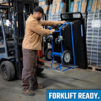 Tilt Truck, 1/2 Cu. Yd. Capacity Dump Cart with Non-Marking 12” Wheels & 5” Casters & Forklift-able Frame for Jobsites, 850 lbs, Trash Cart with Wheels DUC12T-F-NM-03PK (3-Pack)