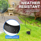 14/3 Gauge Heavy Duty Outdoor Extension Cord 10 FT, 90 Degree Angled 3 Prong Plug, 14 Gauge Power Cable with 3 Outlets, 14AWG, 15A, 125V, 1875W, ETL Listed, Black Wire, with Free Carrying Strap+Ties