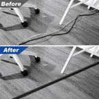 4ft Cord Hider Floor, Heavy Duty Cord Covers for Wires on Floor, Black Floor Cable Management, Hide Cord Cover Floor, Electrical Cable Hider Cord Protector Floor, Cable Cavity: 0.78" W x 0.32" H