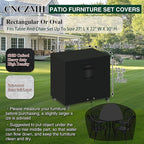 Heavy Duty Patio Furniture Covers Waterproof, 600D Outdoor Furniture Cover Waterproof for Sectional Sofa Couch, Outdoor Dining Table and Chair Set Covers 27''L x 22''W x 30''H, Black