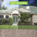 INJOPEXI Garden Fence 12 Panels 23.6ft (L)×30in (H) Decorative Metal Fences with 11 Panels + 1 Gate, No Dig Animal Barrier Fencing Rustproof Wire Temporary Rabbit Dog Fence Border for Outdoor Yard
