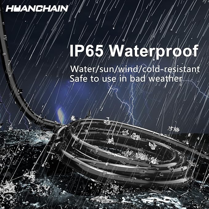 HUANCHAIN Indoor Outdoor Black Extension Cord 75 Ft Waterproof, 16/3 Gauge Flexible Cold-Resistant Appliance Extension Cable Outside, 10A 1250W 16AWG SJTW, 3 Prong Electric Cord, ETL