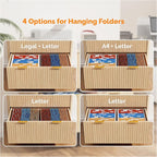 VINGLI 2 Drawer File Cabinet, Home Office Filing Organizer, for Letter Legal A4 Size File Folder Storage, Modern Style Fluted Design, Wood Lateral Filing Cabinet, Printer Stand, Archivador (Oak)