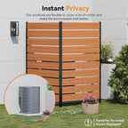 Modern Shade 5' x 3' Wood Privacy Fence Screen (4 Panel) Natural Cedar Wood, Outdoor Privacy Fence Panel for Deck Balcony, Conceals Trash Cans Air Conditioner, Ultimate Fence Privacy Screen