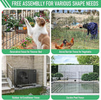 10 Panels Garden Fence Dog Fence Outdoor for Yard,40in H x 23.6ft L Rustproof Metal Fencing with Ground Stakes|No Dig Temporary Animal Proof Containment for Pets/Rabbits|Durable Patio Security Panels