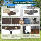 Heavy Duty Patio Furniture Covers Waterproof, 600D Outdoor Furniture Cover Waterproof for Sectional Sofa Couch, Outdoor Dining Table and Chair Set Covers 56''L x 32''W x 28''H, Brown