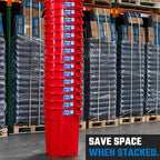 Magnum 32 Gallon Trash Can, High-Vis Red, Construction Grade, Heavy Duty Plastic, Jobsite Ready for Handling and Holding Garbage CMTC-C000-32R04 (4 Pack)