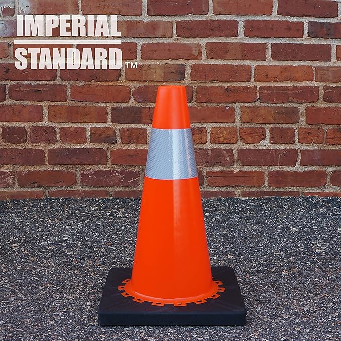Traffic Cones - Safety Cones - 18" Orange Cones with 2 Reflective Collars - Construction Cones - Road Cones - Parking Cones - Street Cone (2 pack)