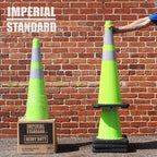 Traffic Cones - Safety Cones - 36" Green Cones with 2 Reflective Collars - Construction Cones - Road Cones - Parking Cones - Street Cone (8 pack)