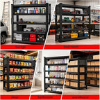 SILVEL 48.2" W Garage Shelving, 5000LBS Heavy Duty Metal Shelving, 2025 Grid Storage Shelves with 2 Side Pegboards, Industrial 5 Tier Shelves for Basement Pantry Warehouse Supermarket, 3 Pack