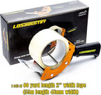Rapid-Replace Packing Tape Dispenser Gun with Tape and Extra Blade, 2IN(50mm) Lightweight Ergonomic Industrial Handheld Tape Cutter for Carton, Packaging and Box Sealing (Orange)