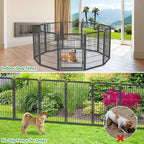 Decorative Garden Fence with Gate, 40 in(H) x 23 ft(L) Rustproof Metal Fence Panels No Dig Fence with Full Panel Gate, Dog Fence Outdoor for Yard, Animal Barrier Garden Fencing for Yard