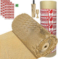Bubble Wrap Substitute - Honeycomb Packing Paper 15''x360', Cushioning Wrap Moving, Shipping, Packing for Glassware, Plates, Cups with 36 Fragile Sticker Labels