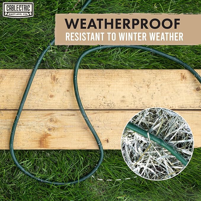 100 Foot Outdoor Extension Cord - 16/3 SJTW Green 16 Gauge Electrical Cable with 3 Prong Grounded Plug
