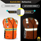 KwikSafety - BIG KAHUNA DIGITAL Safety Vest [LIMITED EDITION] Class 2 ANSI OSHA Reflective Vest Durable High Visibility Vest Construction Safety Vest for Men Industrial Work Gear/Orange Large