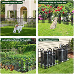 Decorative Garden Fence, 15 Panels No Dig Fence, 32 in(H) x 36.25 ft(L) Animal Barrier for Dogs Rabbits, Rustproof Metal Arched Decorative Garden Fences for Flower Bed, Outdoor, Yard, Patio