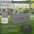Heavy Duty Patio Furniture Covers Waterproof, 600D Outdoor Furniture Cover Waterproof for Sectional Sofa Couch, Outdoor Dining Table and Chair Set Covers 56''L x 32''W x 28''H, Grey