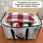VENO 2 Pack Moving Bags and Large Christmas Storage Bins with lids. Alternative to Moving Boxes, Packing Supplies for College. Extra Large Heavy Duty Totes for Packaging (Clear, 2 Pack)
