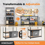 HOMEDANT 5 Tier Storage Shelves Adjustable Laminated Boltless Garage Metal Shelving Unit Heavy Duty Utility Rack Shelf Warehouse Pantry Closet Kitchen (4, (M) 35.9" W, Black)
