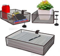 Clip-on desk organizer (3 pack), stationery organizers, can be clipped around the table to store small items (Bronze Gold)