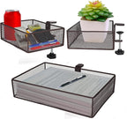 Clip-on desk organizer (3 pack), stationery organizers, can be clipped around the table to store small items (Bronze Gold)