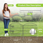 Decorative Garden Fence 6 Panels 12ft (L)×24in (H) No Dig Animal Barrier Fencing with 5 Panels + 1 Gate, Metal Garden Fences Rustproof Wire Border Temporary Dog Fence for Patio Outdoor Yard Lawn