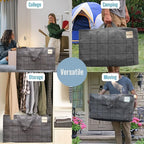 VENO 10 Pack Moving and Storage Bags, Heavy Duty, Alternative to Moving Boxes, Large Packing Totes Supplies for College Dorm Room with Zipper for Clothes, Wide Open Design (Windowpane, 10 Pack)