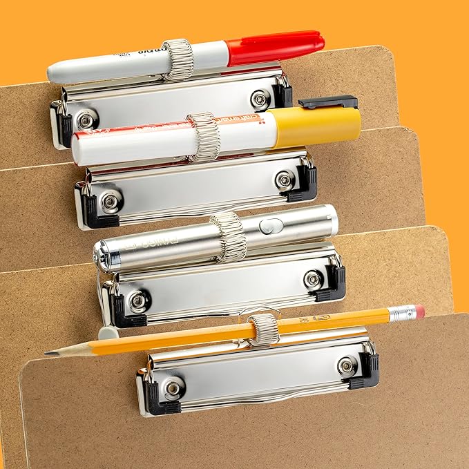 Achieva Recycled Wood Clipboard, Letter Size, Low Profile Clip with Pen Holder, 6 PK (68002)
