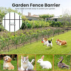 10Pcs Decorative Garden Fence, 20in(H)/10.8ft(L) Rustproof Metal Fences Animal Barrier Outdoor for Yard, Flower Bed Edging Ornamental Border Panel for Dogs, Rabbits, Dig Defence, Garden Decor, Patio