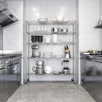 Seville Classics UltraDurable Heavy Duty NSF Solid Steel Wire Rack Storage Unit Organizer for Garage, Warehouse, Office, Restaurant, Classroom, Kitchen, 5-Tier Shelving, 60" W x 18" D