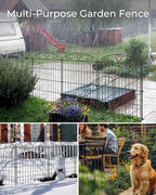 10 Panels No Dig Decorative Outdoor Garden Fence, 40 in(H) X 23.6 ft(L) Animal Barrier Fencing, Rustproof Portable Fence, Temporary Dog Fence Outdoor for Yard, Outside, Backyard, Patio