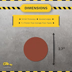 Mighty Line 2.7" Solid Dot Shaped Floor Marking Tape for Safety, Caution, Warning, Heavy-Duty, Peel and Stick, Adhesive Circle Spots, Industrial Quality, Brown, Pack of 100