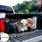 Envelope Cargo Net for Toyota Tacoma - Fits 2005-2025 - Patented Bed Rail Integration - Upgraded 5mm Bungee - Integrated Storage Bag - Heavy Duty Carabiners - Designed in USA
