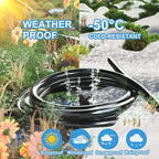 HUANCHAIN 150 FT 16 Gauge Black Indoor Outdoor Extension Cord Waterproof, Flexible Cold Weather 3 Prong Electric Cord Outside, 10A 1250W 125V 16AWG SJTW, ETL Listed