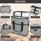 opux 3 Bottle Wine Carrier Tote, Insulated Leakproof Wine Cooler Bag, Wine Travel Bag Tote for Picnic BYOB Beach, Portable Wine Bottle Carrying Case, Gift for Wine Lover Women Men Christmas, Grey