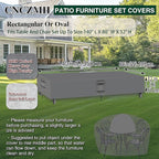 Heavy Duty Patio Furniture Covers Waterproof, 600D Outdoor Furniture Cover Waterproof for Sectional Sofa Couch, Outdoor Dining Table and Chair Set Covers 140''L x 80''W x 32''H, Grey